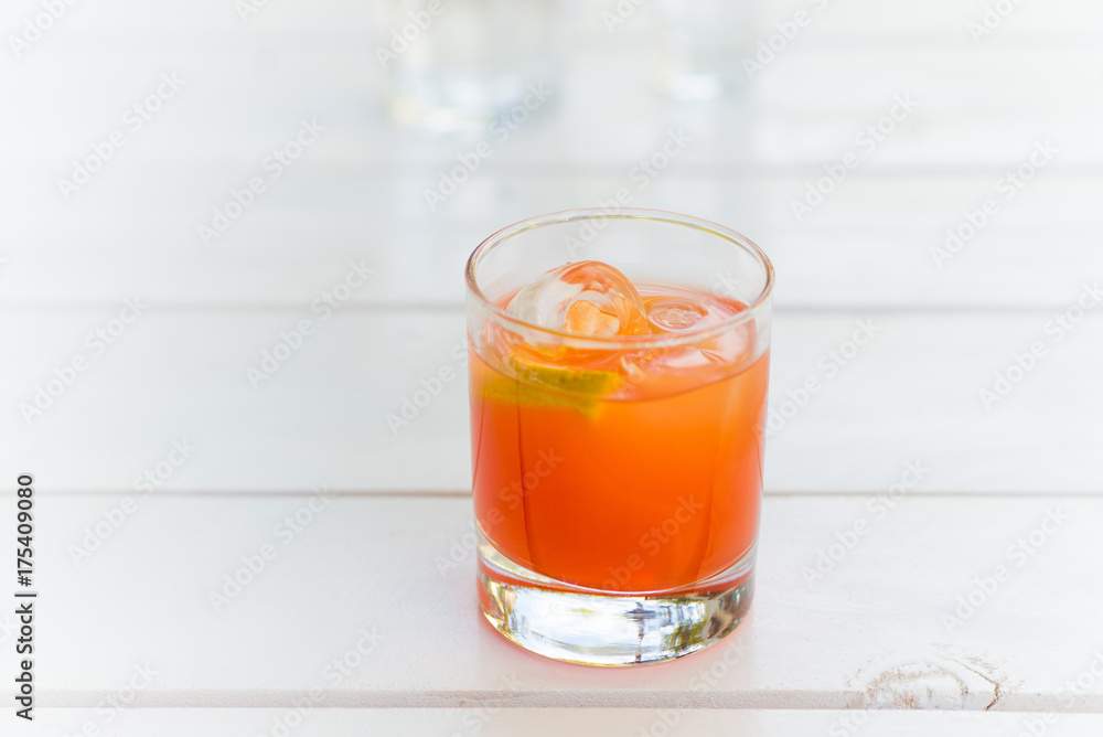 Campari juice cocktail with lemon Campari juice cocktail with lemon