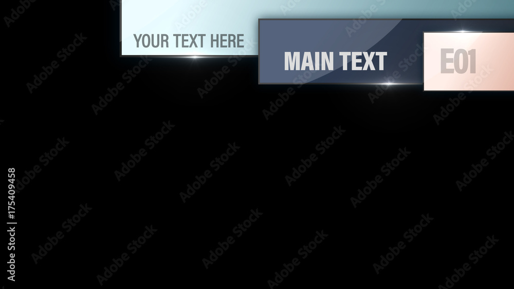 Glossy Stacked Rectangle Lower Third Stock Template | Adobe Stock