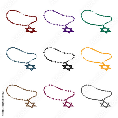 Star of David icon in black style isolated on white background. Religion symbol stock vector illustration.