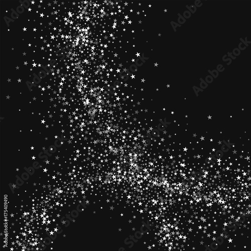 Amazing falling stars. Abstract circles with amazing falling stars on black background. Graceful Vector illustration.