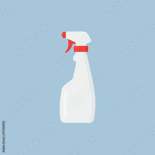White Bottle Spray Cleaner Illustration
