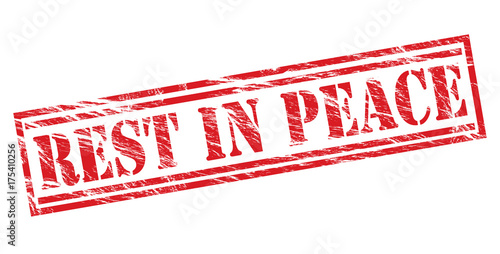 rest in peace red stamp on white background
