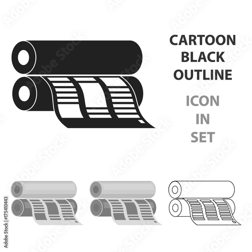 Newspaper printing machine in cartoon style isolated on white background. Typography symbol stock vector illustration.