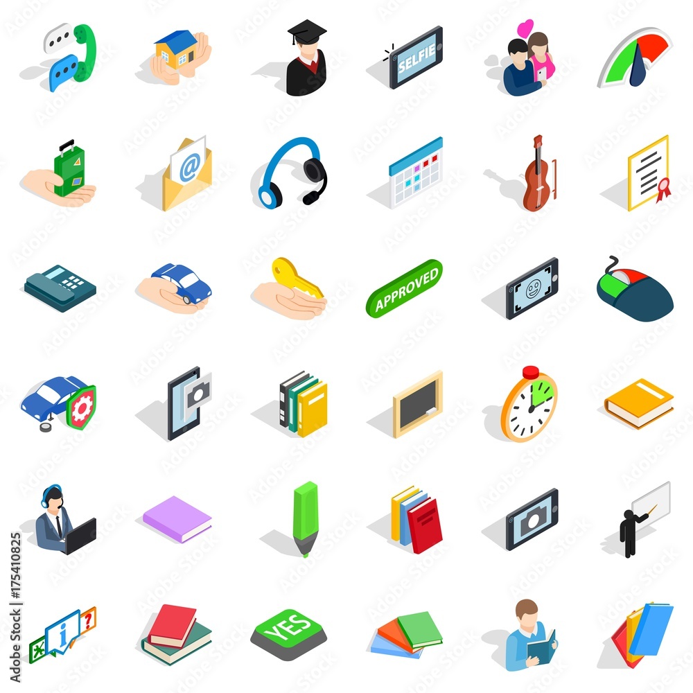 Dialog icons set, isometric style Dialog icons set, isometric style