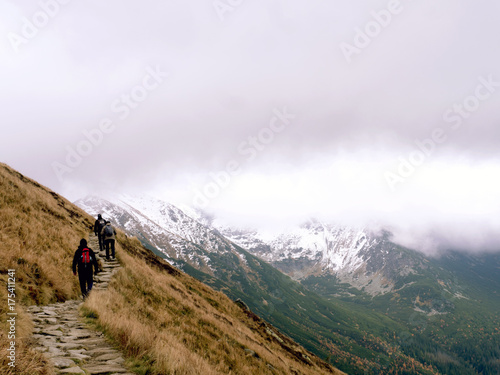 Hiking in the mountains, autumn, clods © Serge Touch