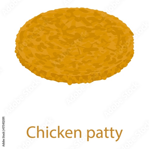 Chicken cutlet icon, isometric 3d style