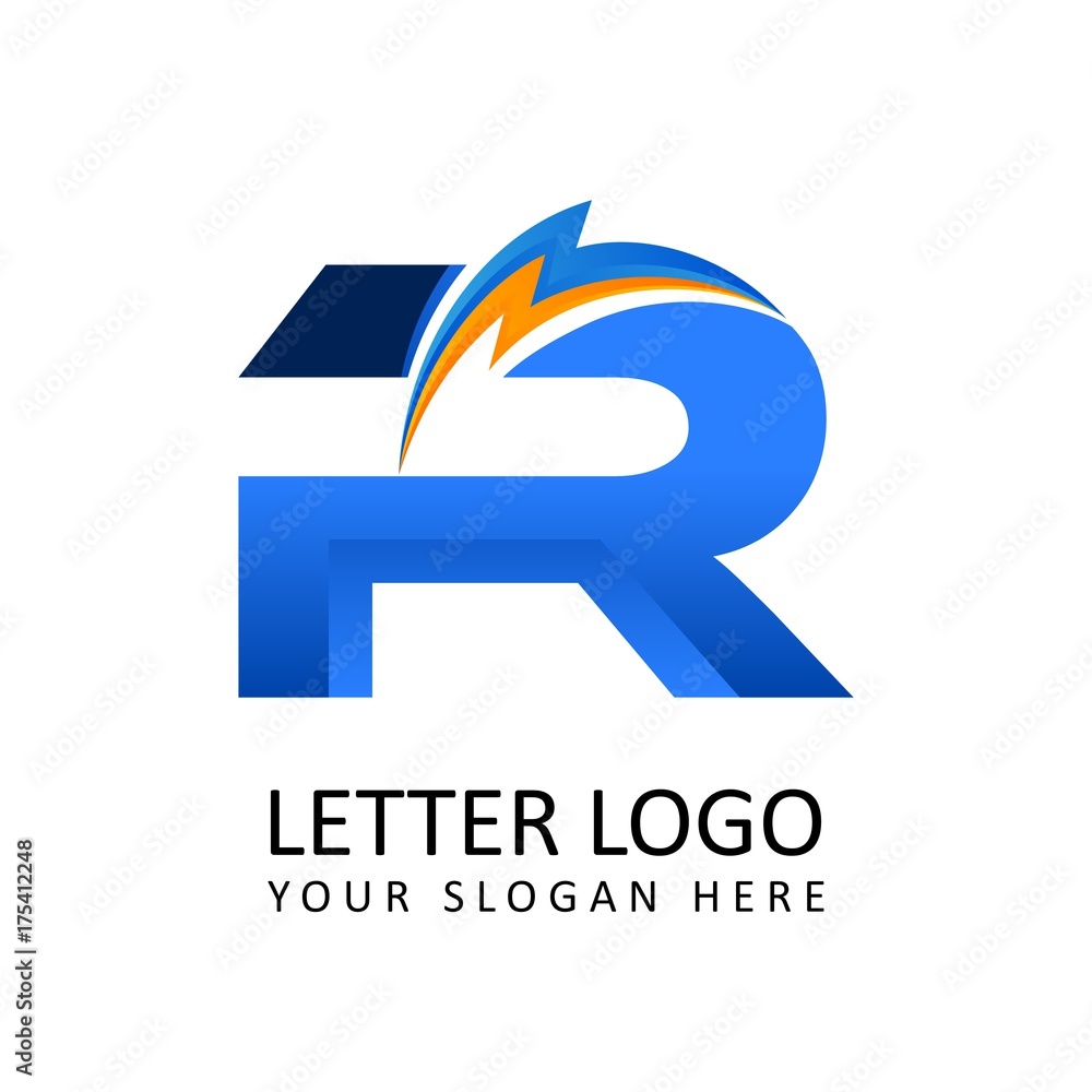 Letter r ELECTRICAL Alphabet Logo Letter r ELECTRICAL Alphabet Logo