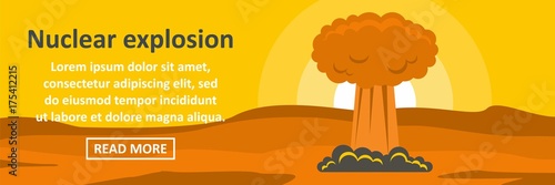 Nuclear explosion banner horizontal concept