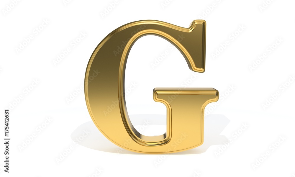 G gold colored alphabet, 3d rendering G gold colored alphabet, 3d rendering