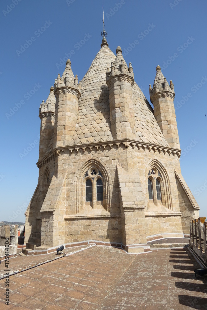 Portugal - Evora - La Sé, Cathédrale Notre-Dame-de-l'Assomption - Toit et tour octogonale