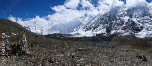 Beautiful snow capped Himalayas around Tilicho lake