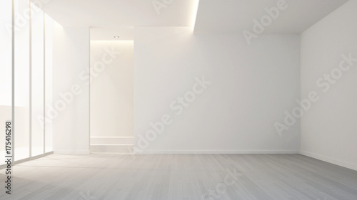 empty room in apartment or hotel for artwork - clean design - Interior design - 3D Rendering