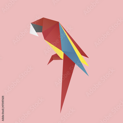 Animal cartoon origami icon vector