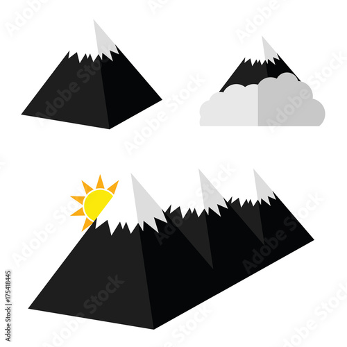 pyramid cartoon set illustration