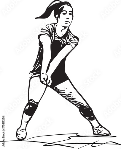Illustration of volleyball player playing