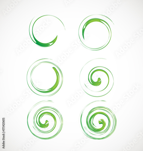 Abstract green swirl element icon vector