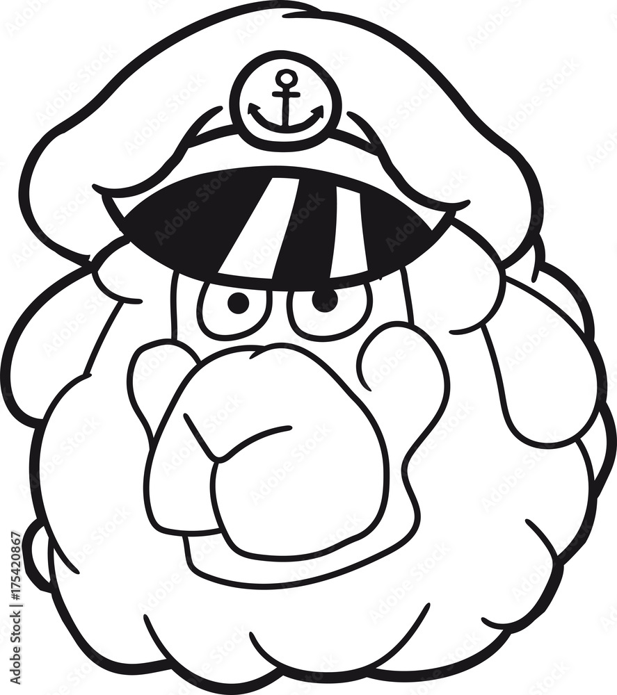 gesicht kopf kapitän boot schiff matrose meer seefahrer lustig klein süß niedlich comic cartoon schaf ziege wolle bauer bock müde cool gesicht kopf kapitän boot schiff matrose meer seefahrer lustig klein süß niedlich comic cartoon schaf ziege wolle bauer bock müde cool