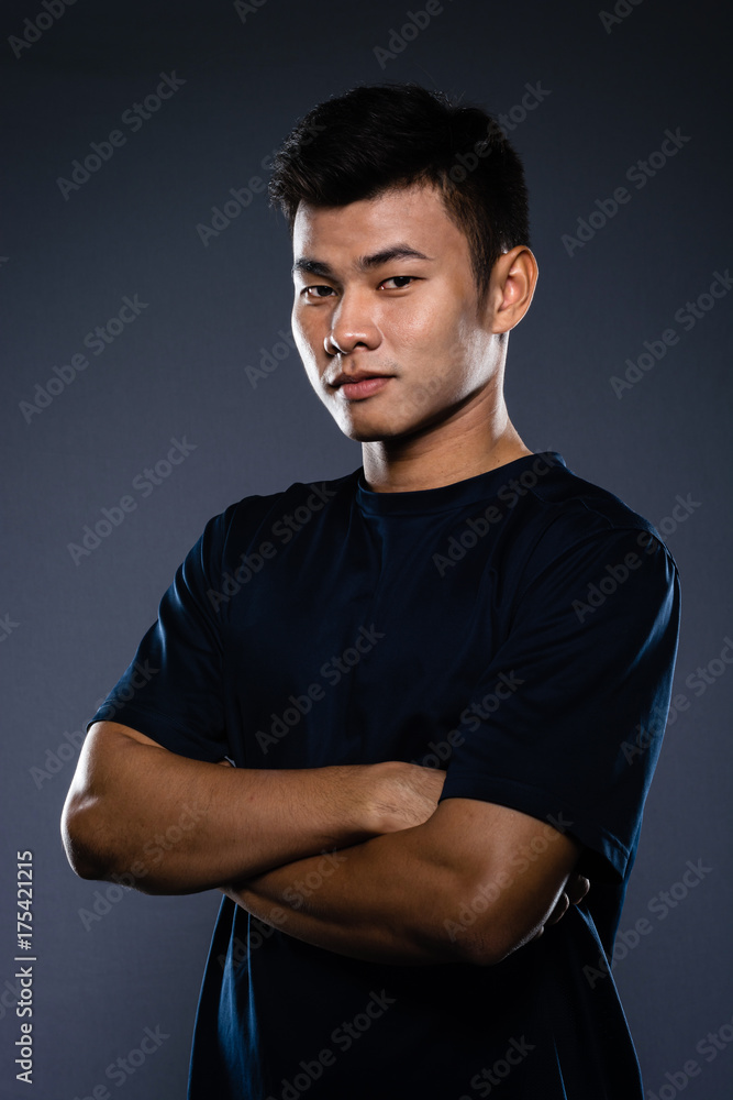 Portrait studio of a young handsome asian man Portrait studio of a young handsome asian man