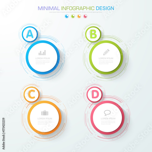Infographic Elements with business icon on full color background  process or steps and options workflow diagrams,vector design element eps10 illustration