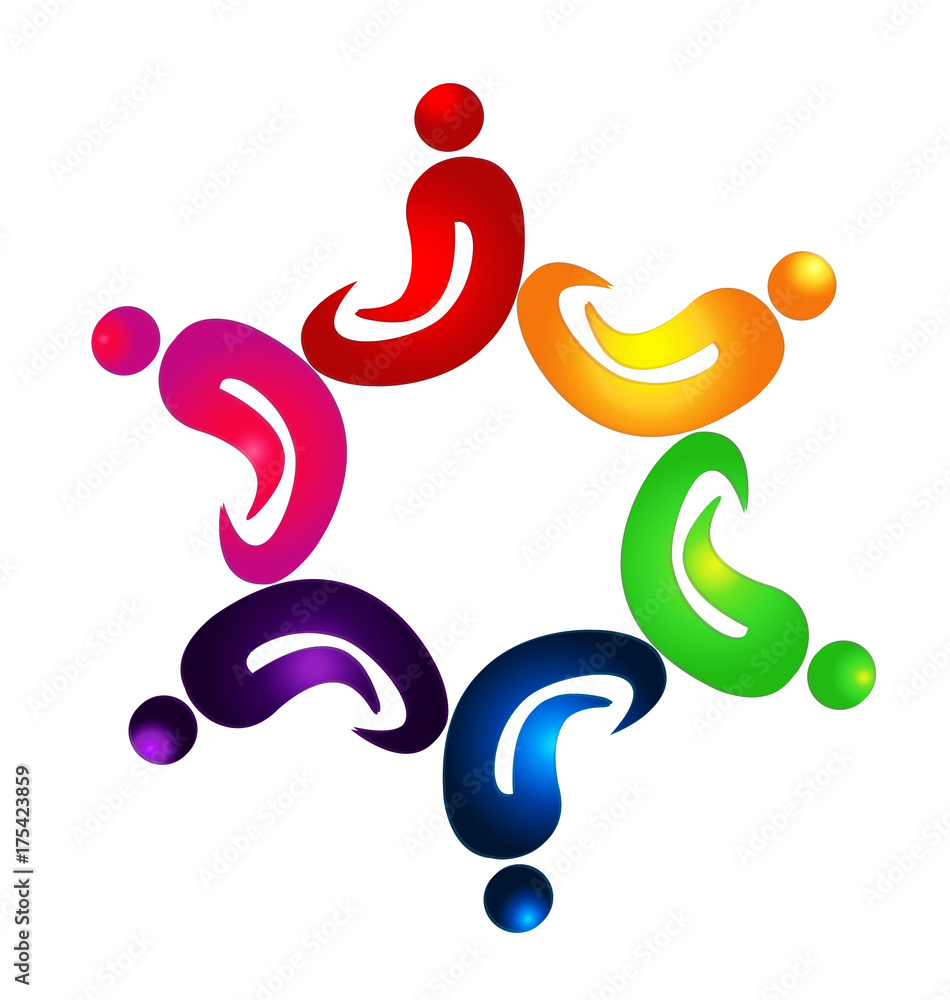 Fototapeta premium Teamwork spiritful people icon vector
