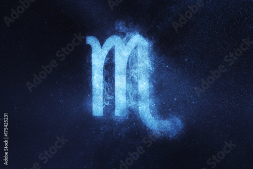 Scorpio Zodiac Sign. Abstract night sky background