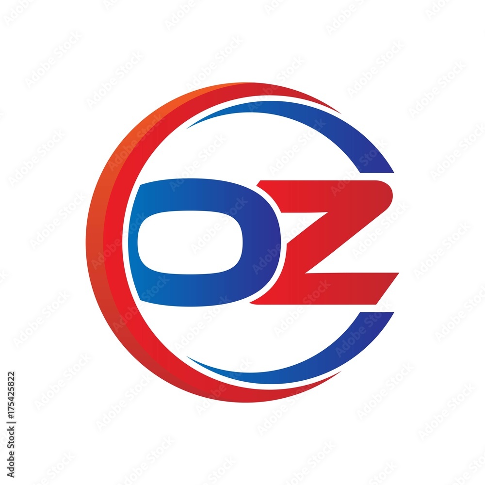 oz logo vector modern initial swoosh circle blue and red oz logo vector modern initial swoosh circle blue and red