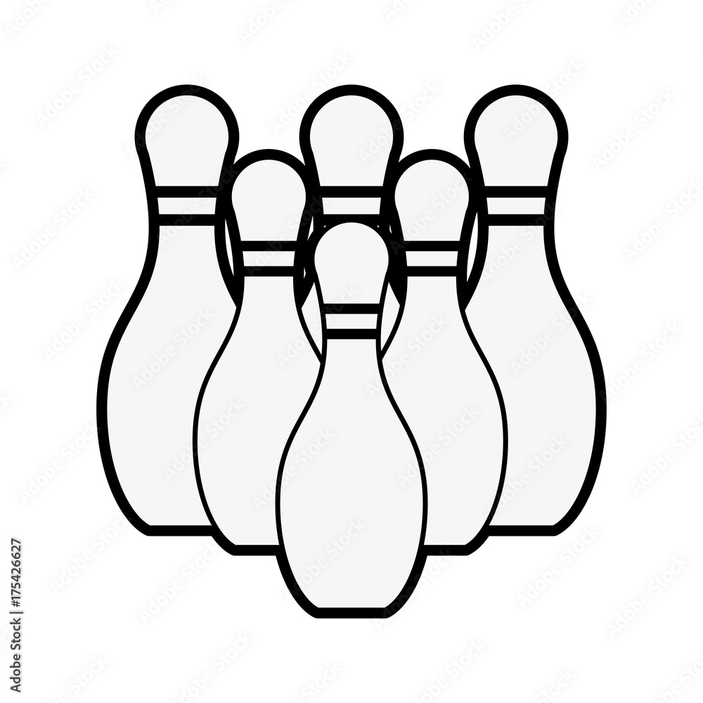 Fototapeta premium bowling pins icon image vector illustration design black and white