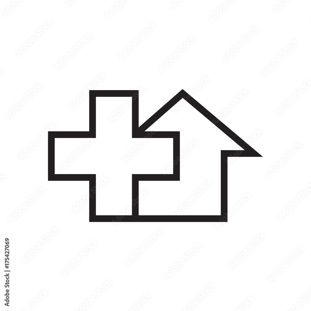 Fototapeta premium house health plus logo vector