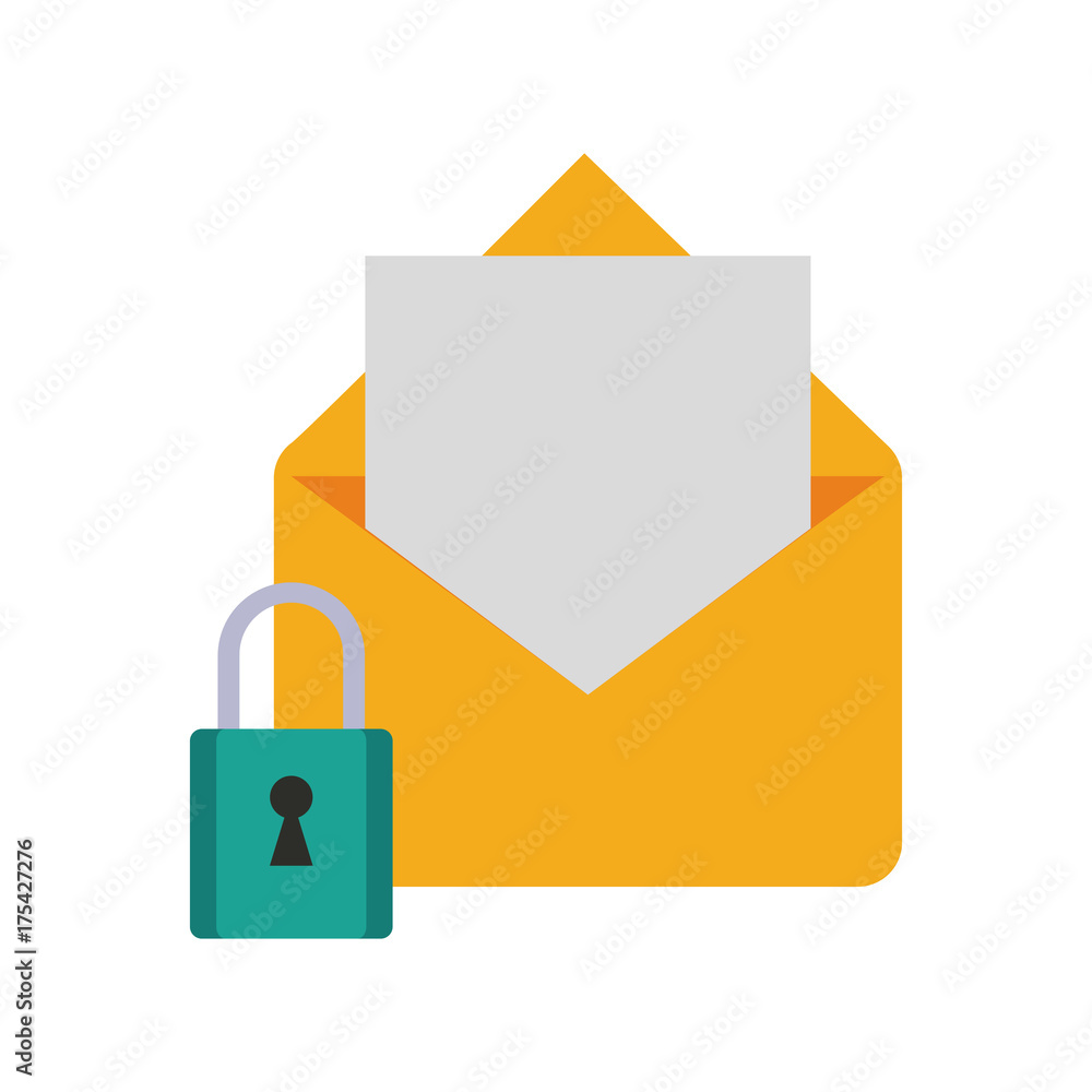 open message envelope with safety lock icon image vector illustration design open message envelope with safety lock icon image vector illustration design