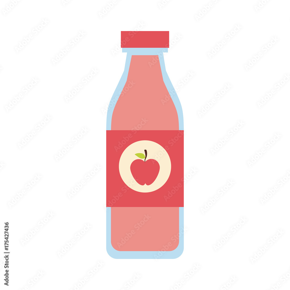 juice bottle with apple on label icon image vector illustration design 