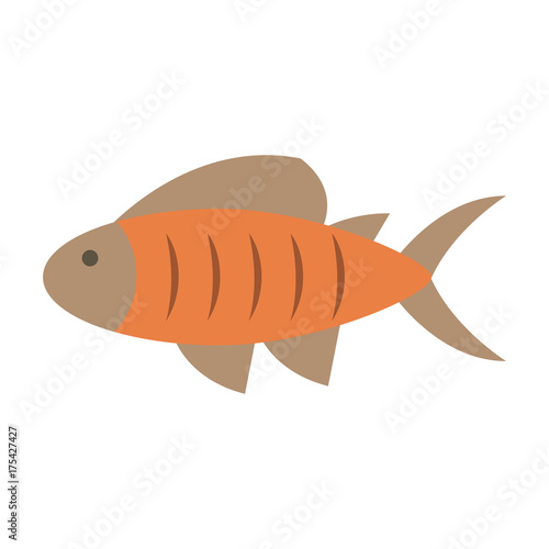 fish sideview icon image vector illustration design 