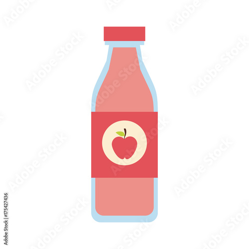 juice bottle with apple on label icon image vector illustration design 