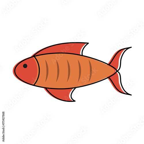 fish sideview icon image vector illustration design 