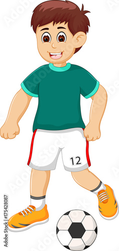 handsome soccer player cartoon kicking the ball © jihane37