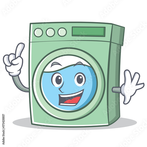 Finger washing machine character cartoon
