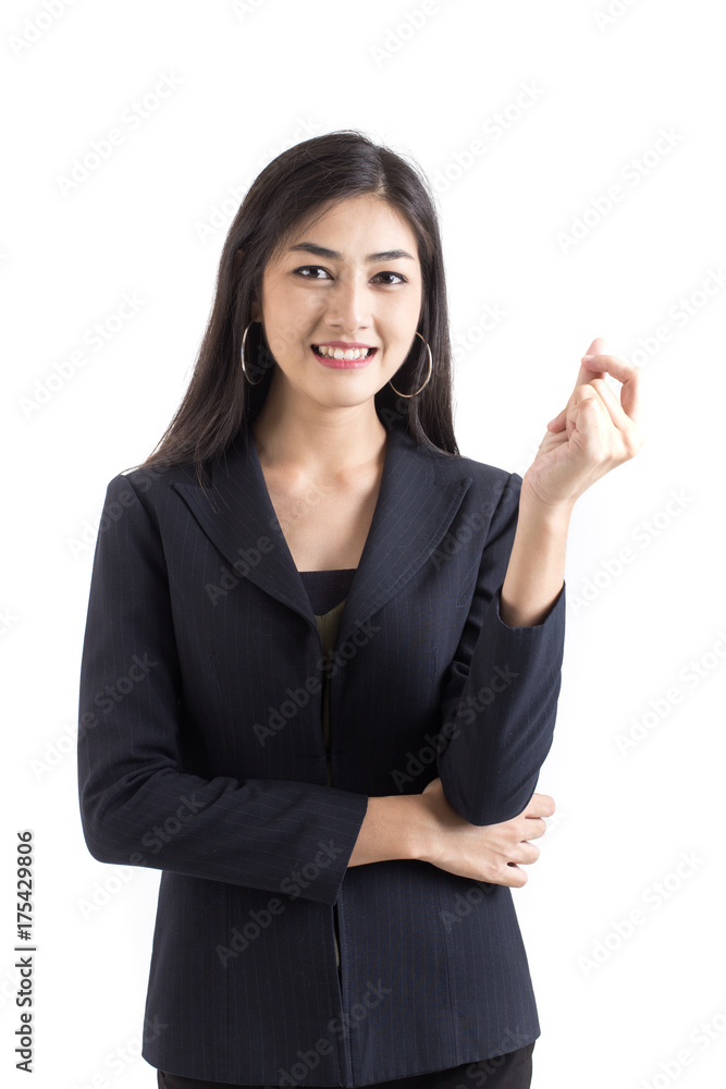 Asian Business Woman smiling, Woman stand and smile, isolated on white background, Woman working concept. Asian Business Woman smiling, Woman stand and smile, isolated on white background, Woman working concept.