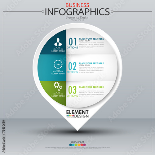Infographic business timeline process chart template. Vector modern banner used for presentation and workflow layout diagram, web design. Abstract elements of graph options. © Mlap Studio