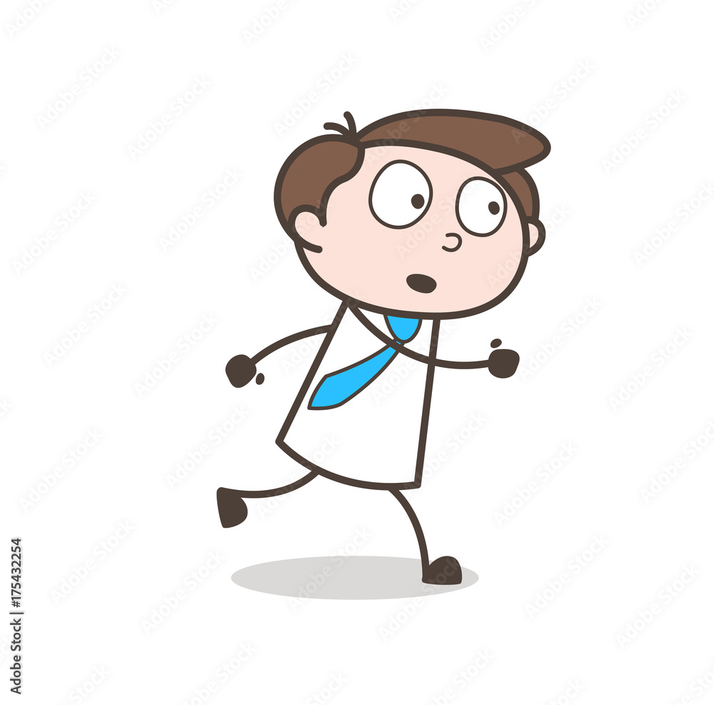Young Man Running Pose Vector Illustration Young Man Running Pose Vector Illustration