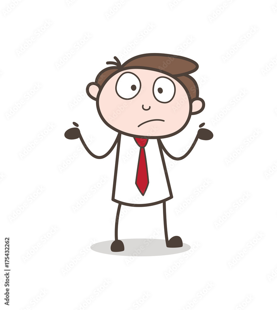 Surprised Office Employee Face Expression Vector Illustration Surprised Office Employee Face Expression Vector Illustration