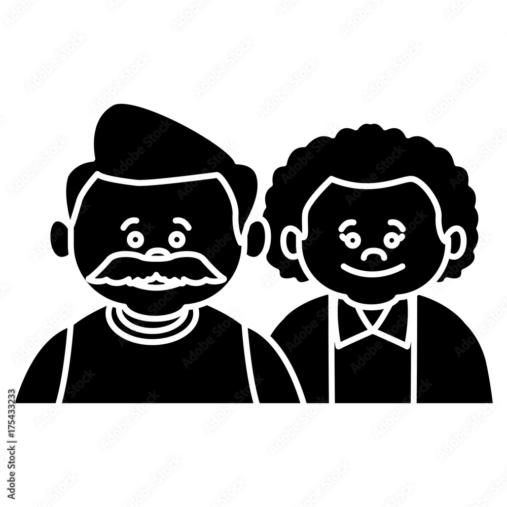 Cute grandparents couple cartoon icon vector illustration graphic design Cute grandparents couple cartoon icon vector illustration graphic design
