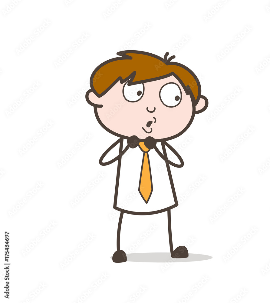 Scared Man Body Gesture Vector Illustration Scared Man Body Gesture Vector Illustration