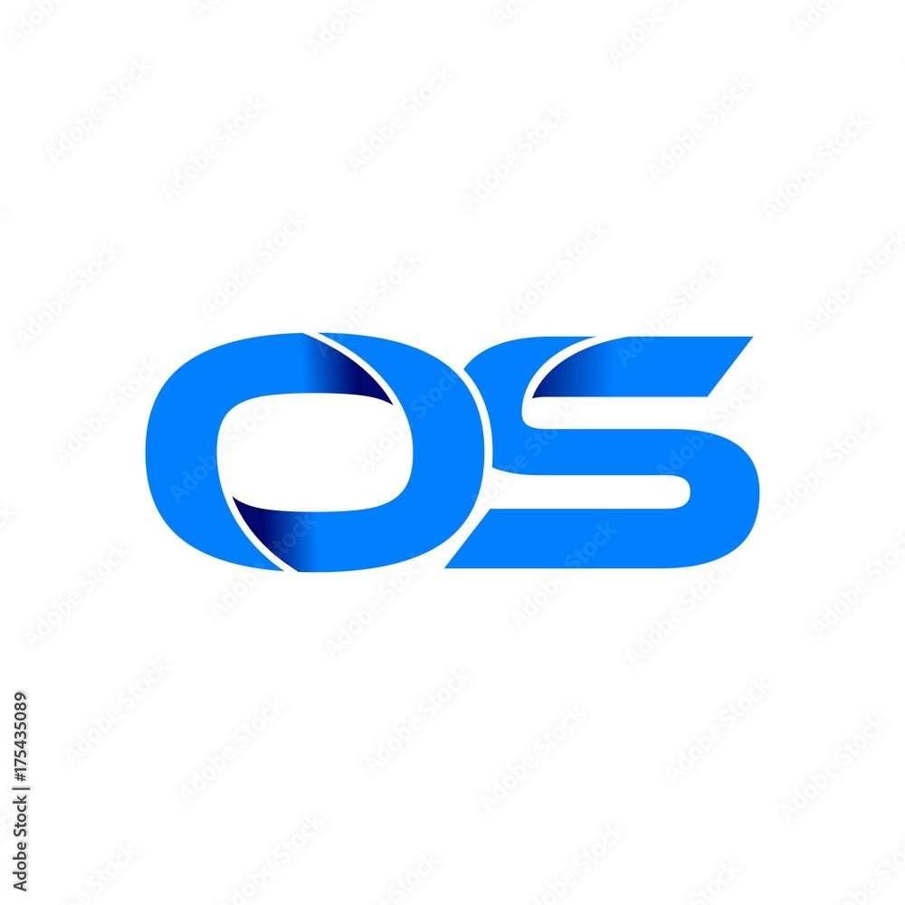 os logo initial logo vector modern blue fold style os logo initial logo vector modern blue fold style