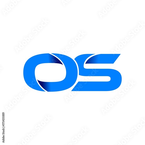 os logo initial logo vector modern blue fold style