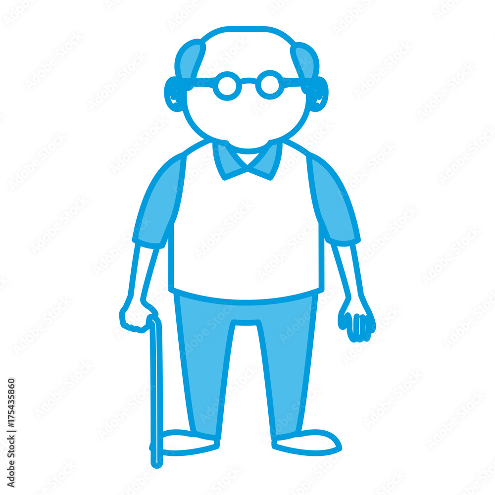 Cute grandfather cartoon icon vector illustration graphic design