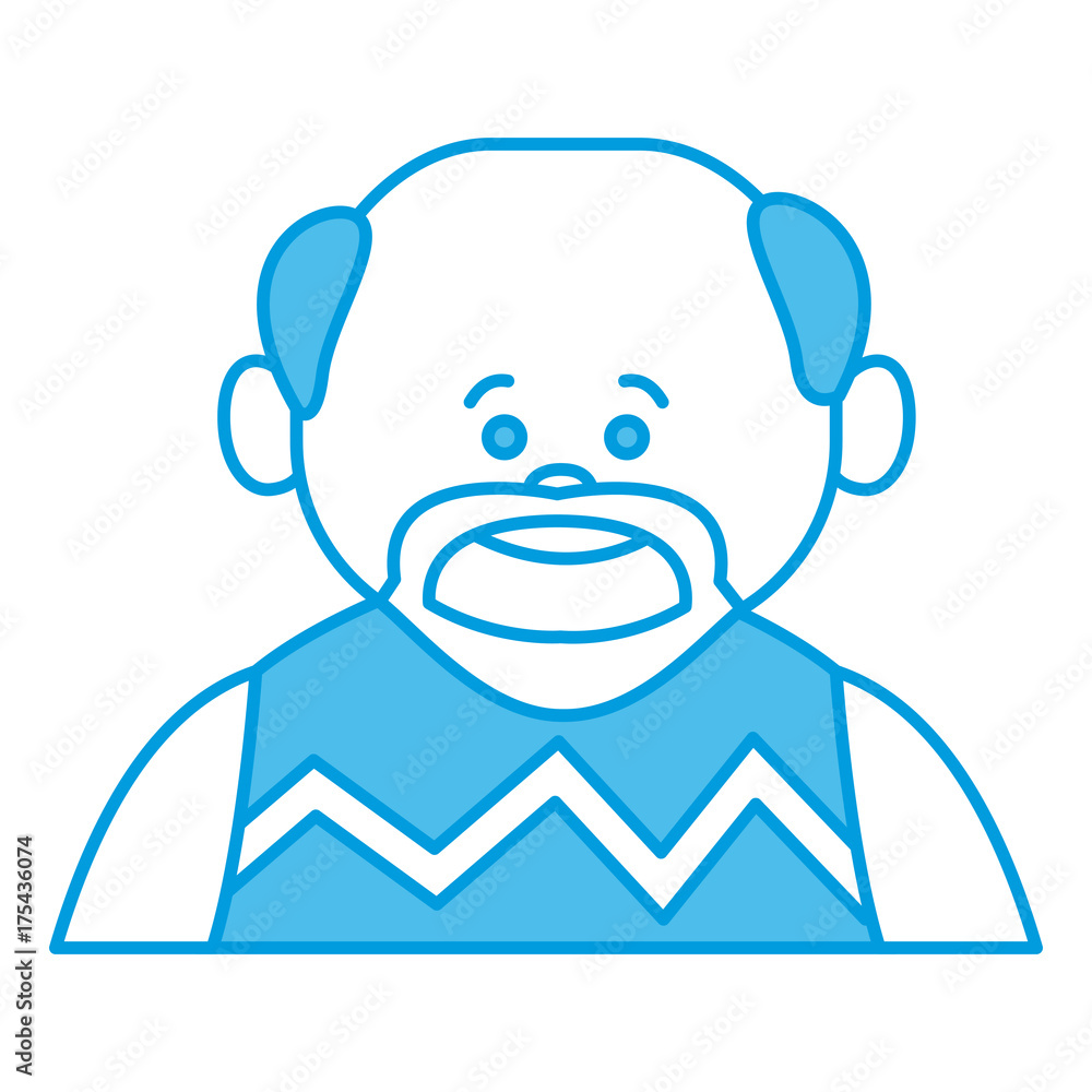 Fototapeta premium Cute grandfather cartoon icon vector illustration graphic design