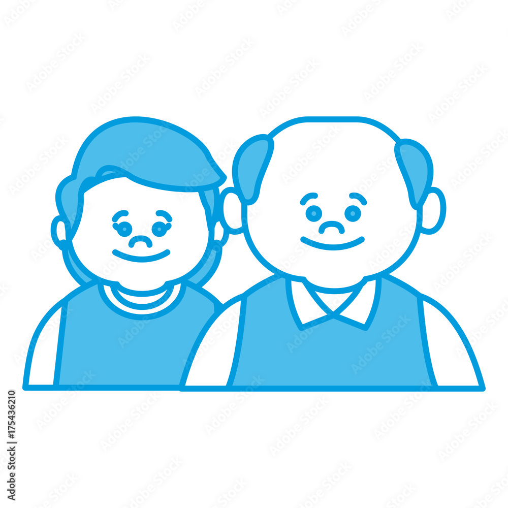 Cute grandparents couple cartoon icon vector illustration graphic design Cute grandparents couple cartoon icon vector illustration graphic design