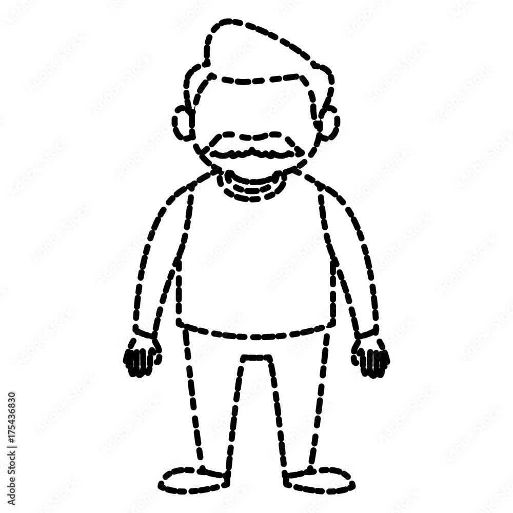 Obraz premium Cute grandfather cartoon icon vector illustration graphic design