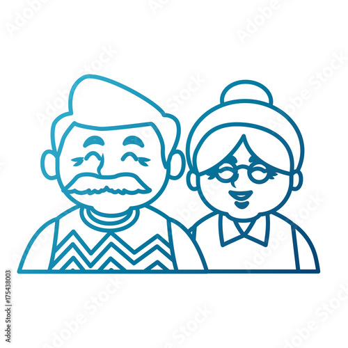 Cute grandparents couple cartoon icon vector illustration graphic design