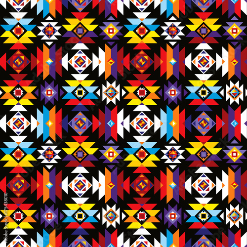 aztec pattern black colorful repeatable