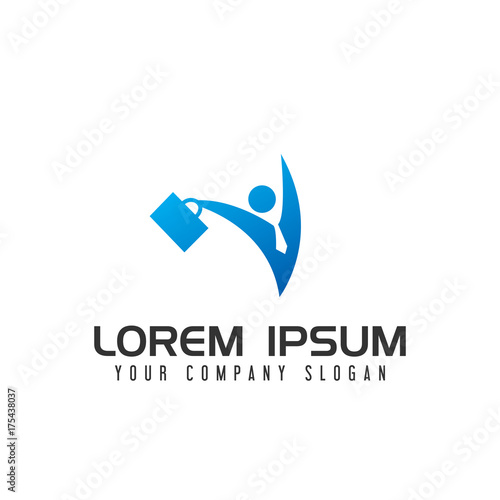Businessman with bag logo